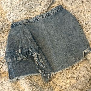 Zara Distressed Acid Washed‎ Skirt Size Small